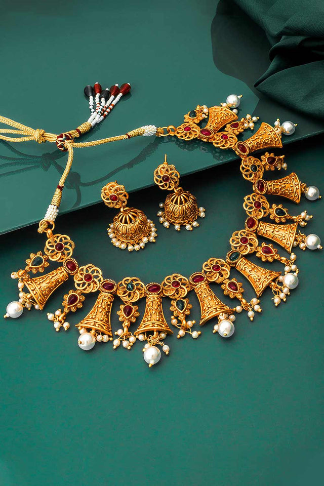 Buy Women's Copper Necklace Set in Gold