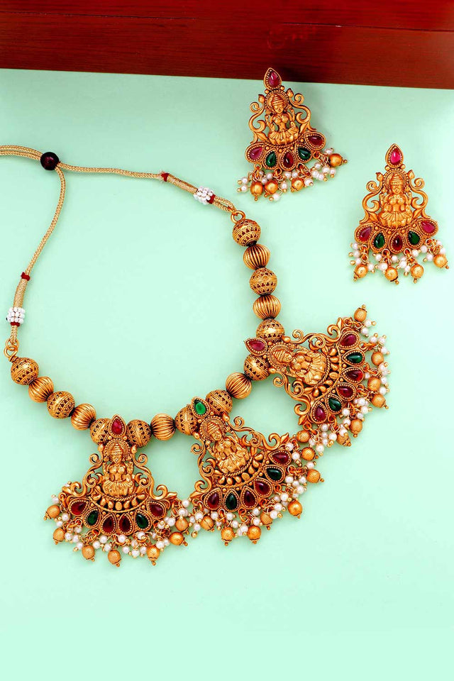 Buy Women's Copper Necklace Set in Gold