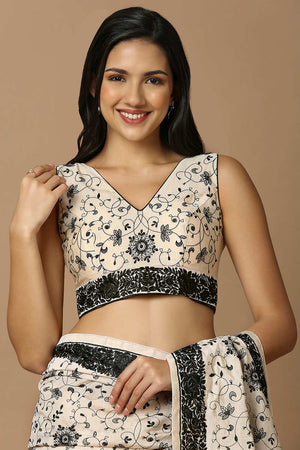 White Silk Sleeveless Padded Blouse