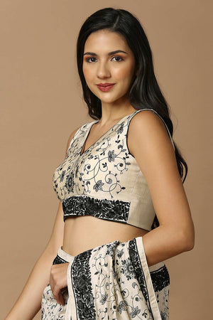 White Silk Sleeveless Padded Blouse