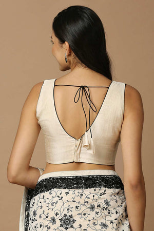 White Silk Sleeveless Padded Blouse