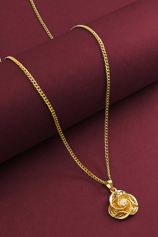 Gold Plated American Diamond Earring Chain