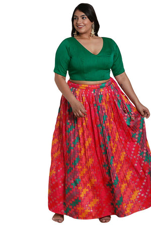 Buy Green Raw Silk Readymade Saree Blouse Online - KARMAPLACE