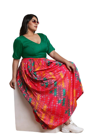 Buy Green Raw Silk Readymade Saree Blouse Online - KARMAPLACE