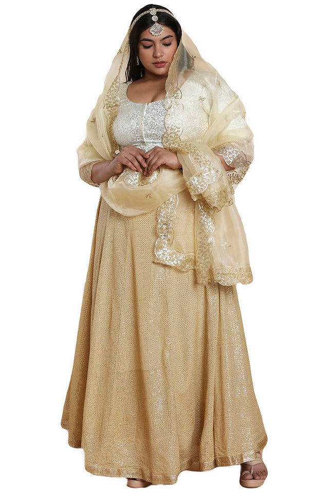 Buy Off White Brocade Readymade Saree Blouse Online - KARMAPLACE