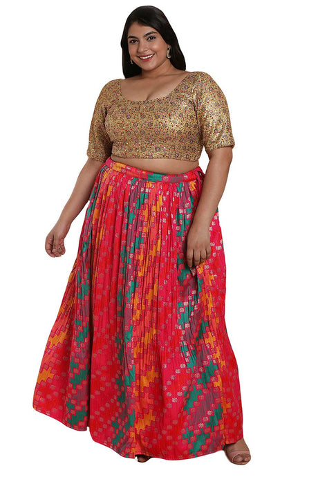 Buy Gold Multi Net Readymade Saree Blouse Online - KARMAPLACE