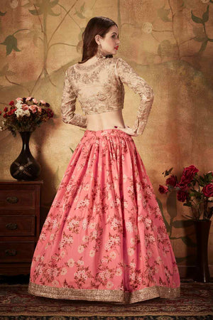 Shop Printed Lehenga Choli In Pink Color