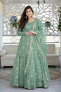 Buy Green Embroidered With Georgette Lehenga Kameez With Dupatta Online