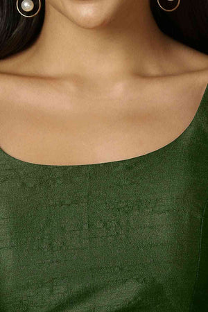 Green Silk Sleeveless Padded Blouse
