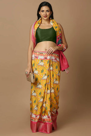 Green Silk Sleeveless Padded Blouse