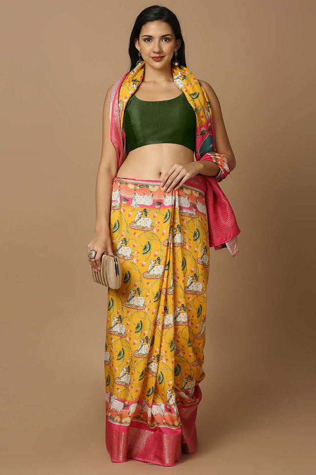 Green Silk Sleeveless Padded Blouse