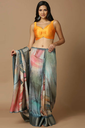 Yellow Silk Sleeveless Padded Blouse