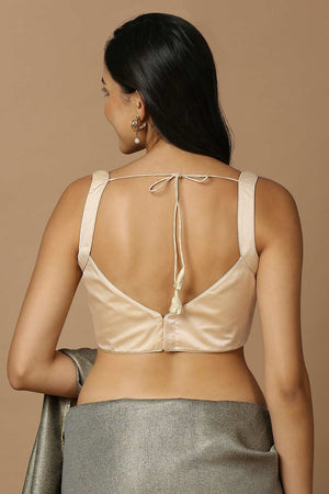 Gold Silk Sleeveless Padded Blouse