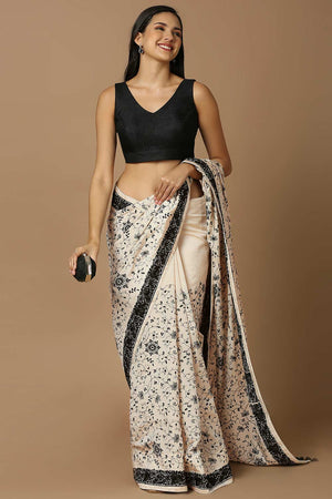 Black Silk Sleeveless Padded Blouse