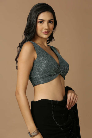 Multi-Color Silk Sleeveless Padded Blouse