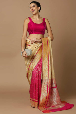 Magenta Velvet Sleeveless Padded Blouse