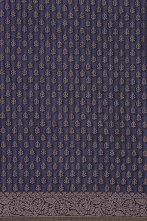 Blue Art Silk Block Saree