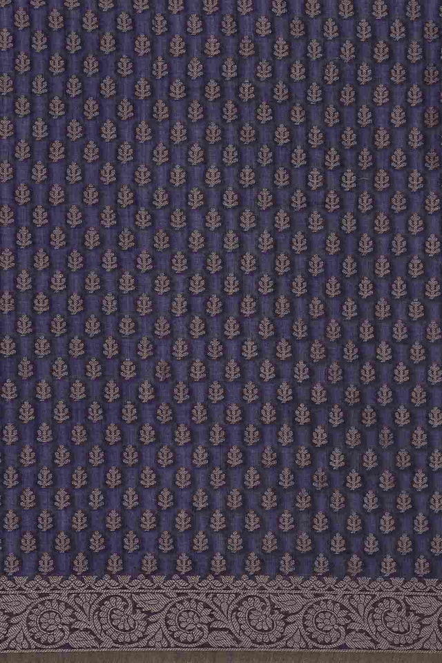 Blue Art Silk Block Saree