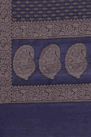 Blue Art Silk Block Saree