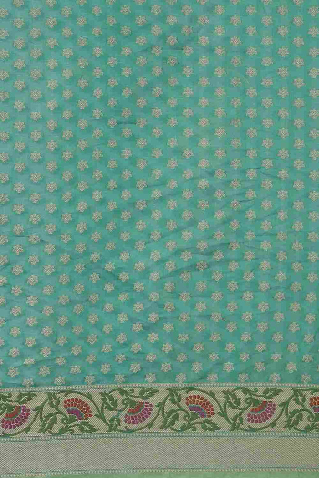 Green Art Silk Block Saree