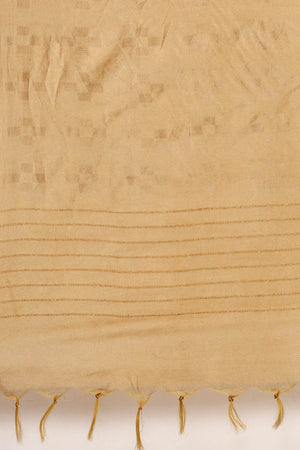 Beige Art Silk Block Saree