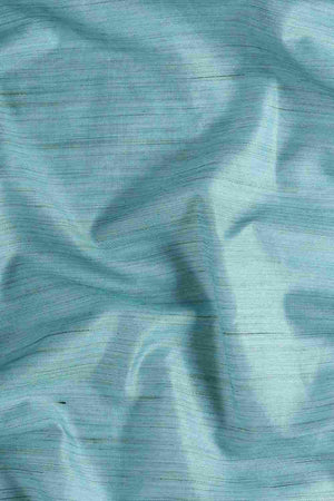 Blue Silk Blend Self-Design Saree