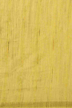 Yellow Silk Blend Self-Design Saree