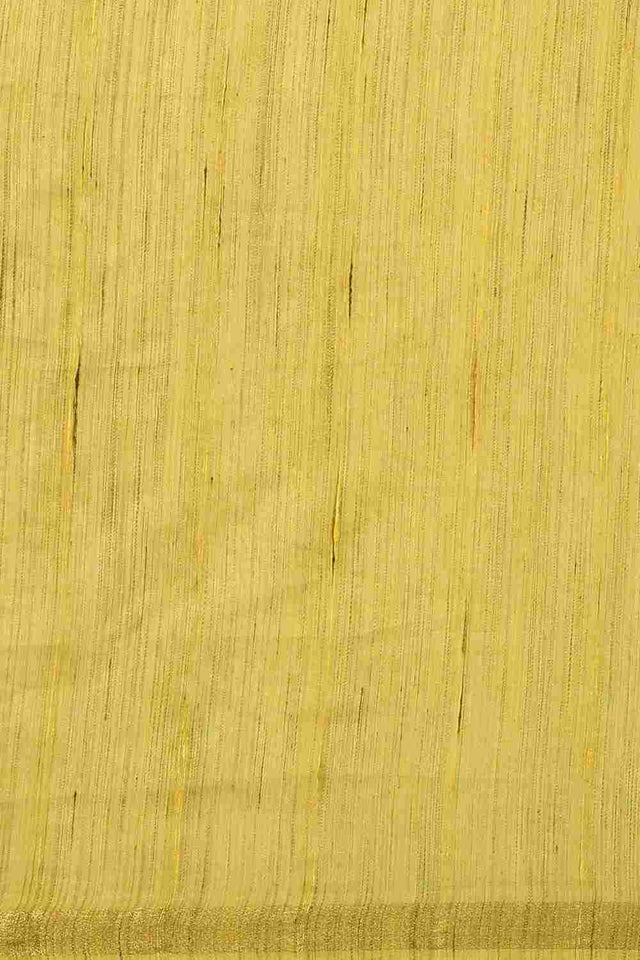 Yellow Silk Blend Self-Design Saree