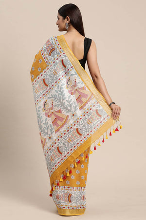 Mustard Liva Indian Saree