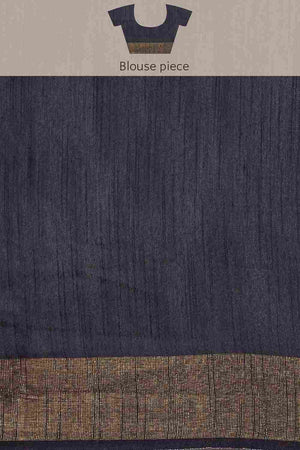 Blue Art Silk Block Saree