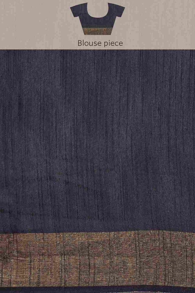 Blue Art Silk Block Saree