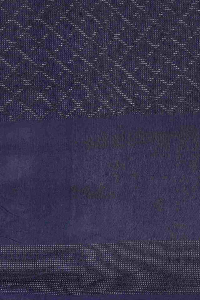 Blue Art Silk Block Saree