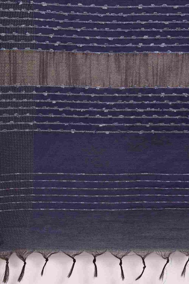 Blue Art Silk Block Saree