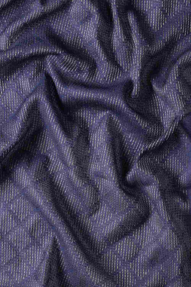 Blue Art Silk Block Saree