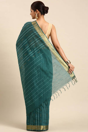Green Art Silk Block Saree