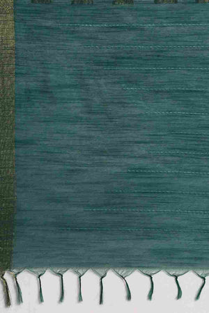 Green Art Silk Block Saree