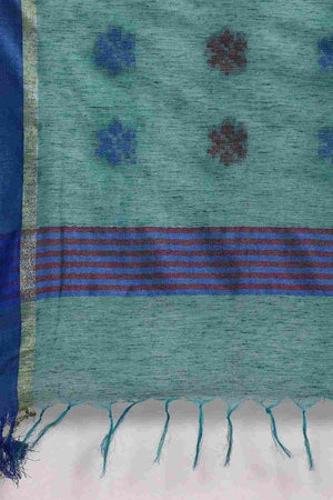 Green Art Silk Block Saree