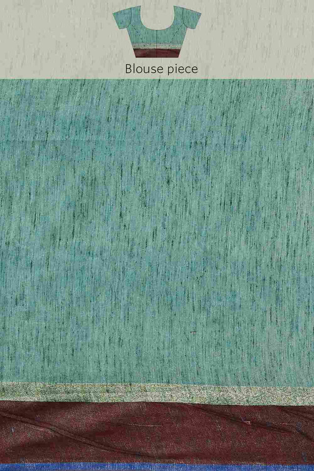 Green Art Silk Block Saree