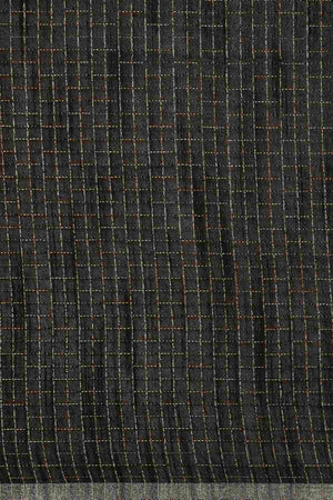 Black Art Silk Block Saree