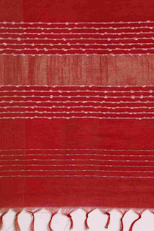 Maroon Art Silk Block Saree