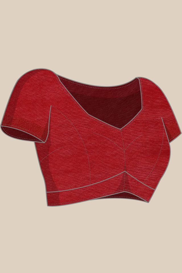 Maroon Art Silk Block Saree