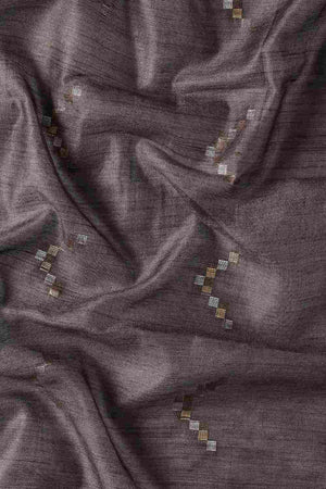 Brown Art Silk Block Saree