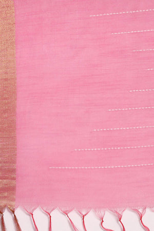 Pink Art Silk Block Saree