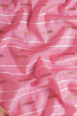 Pink Art Silk Block Saree