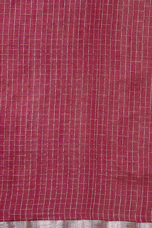 Purple Art Silk Block Saree