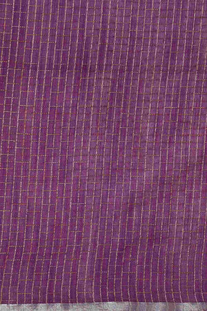 Purple Art Silk Block Saree