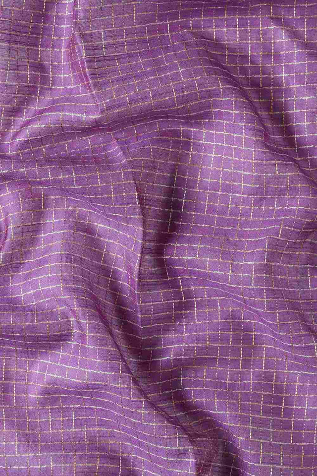 Purple Art Silk Block Saree