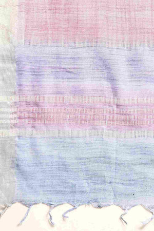 Blue Cotton Floral Saree