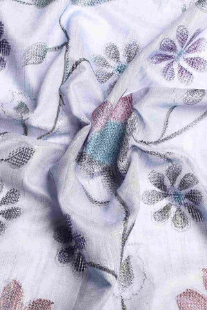 Blue Cotton Floral Saree