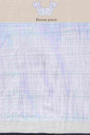 Blue Cotton Floral Saree